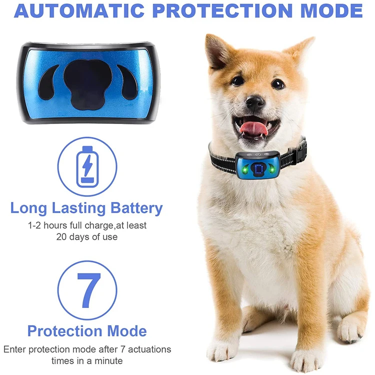 Rechargeable Shock Collar with Beep Vibration Dog Shock Collar for Small Medium Large Dogs