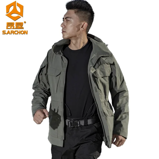 Spy Tactical Jacket Men's M65 Windbreaker Medium Long Waterproof Outdoor Functional Charge Clothes