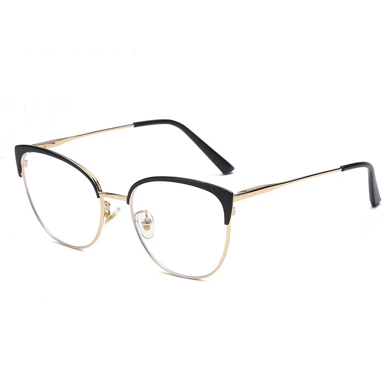 

Qmoon Black Metal Frames Glasses Wearing Designer Men and Women Eye Glass Frames Optical 2022 Cat Eye Glasses