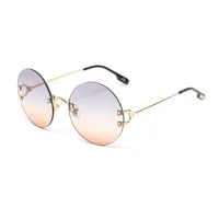 

Wholesale Fashion Metal Women Sun Glasses UV400 Rimless Round Sunglasses 2020