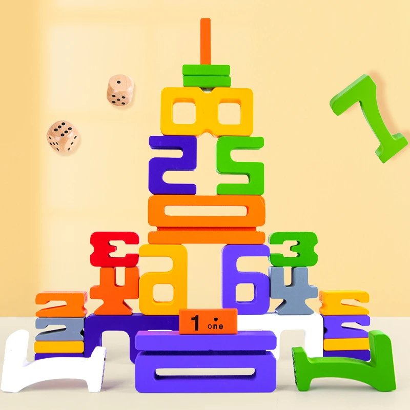 

1-10 Digital Environmental Protection Wooden Montessori Children's Educational Digital Toy Building Blocks For Kids