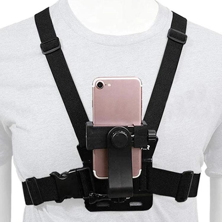 

Custom 2in1 Adjustable Elastic Cell Phone Quick Clip Action Camera Chest Strap Mount Harness for GoPro Hero 11 10 9 8 7 6 5 4 3