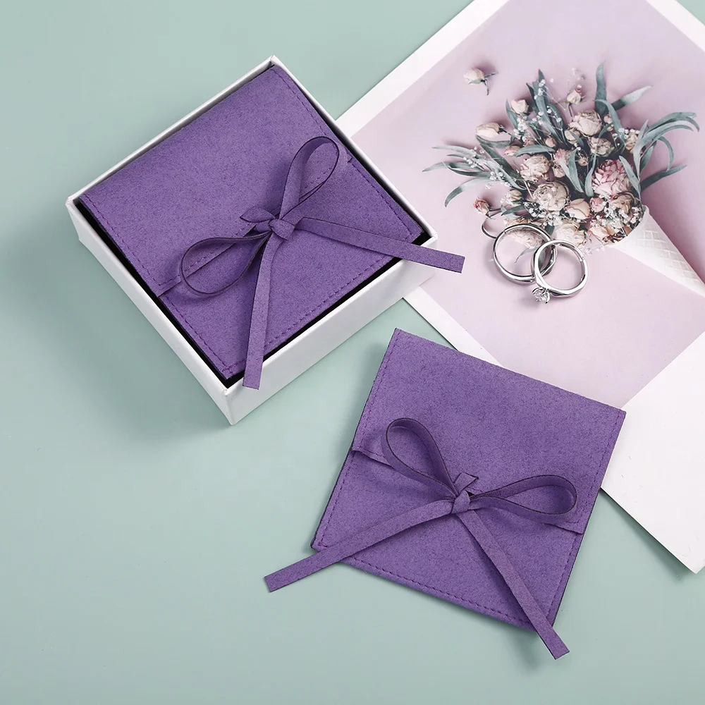 

Hot Sale 9x9cm Purple Pouch Jewelry Gift Bag Drawstring Pouch Travel Jewelry Bag Organizer