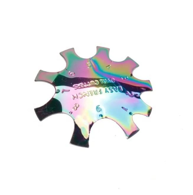 

Rainbow Stainless Steel Nail Art Styling Cutter Stencil Trimmer Drawing Tips Manicure Nail Art French Line Edge Mold Plate