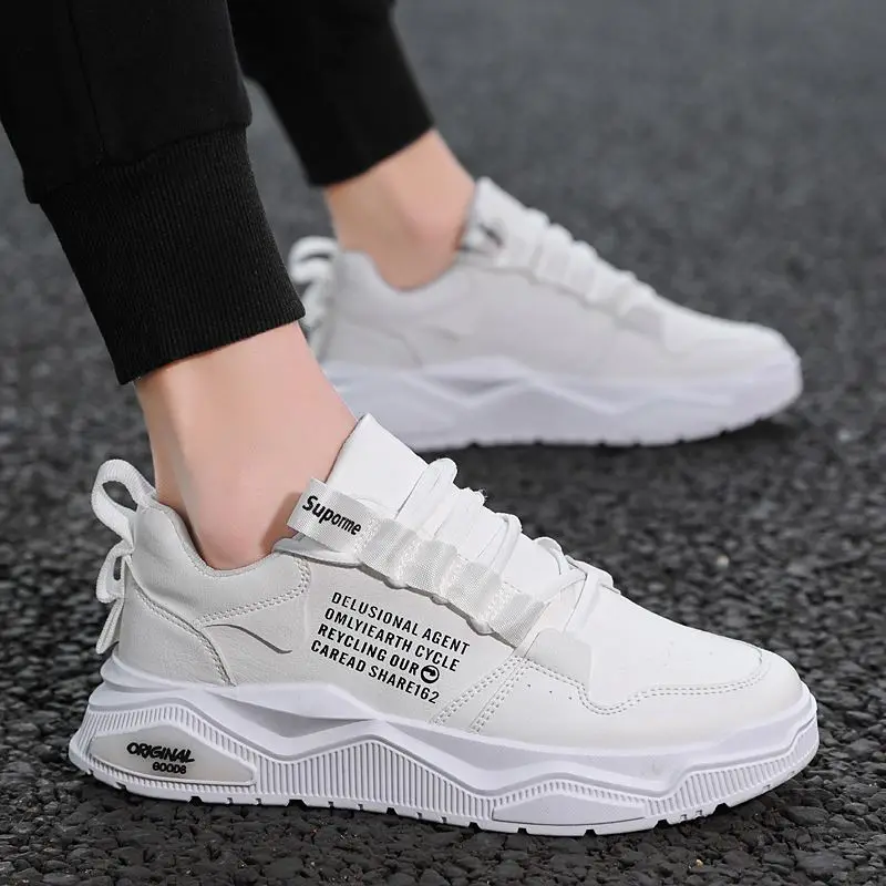 

Winter new men's plus warm cotton shoes, White,black