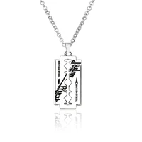 

Fashion Design Razor Shaver Barber Jewelry Metal Engraved Pendant Necklace