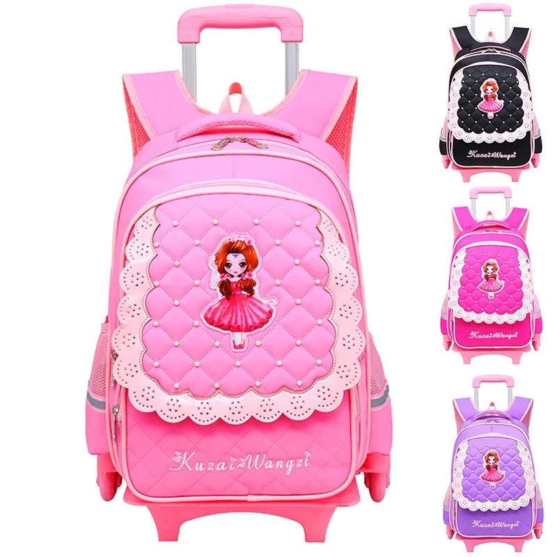 

Cute School Bag Beautiful Girls Trolley Bag, 3 colors