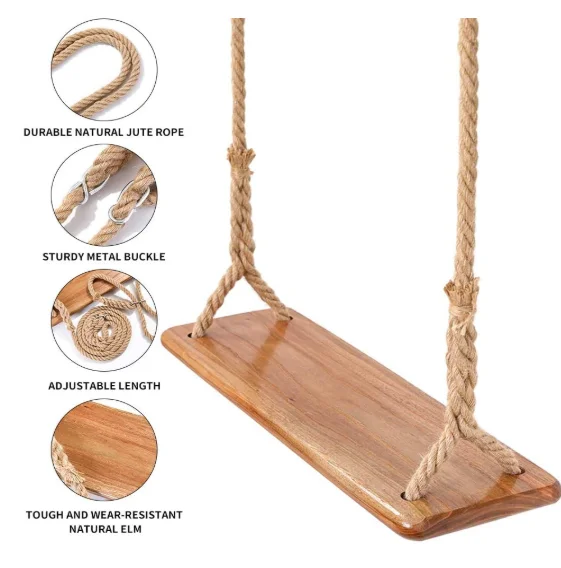 Wooden Swing Hanging Tree Swing,Adult Swing Seat Hanging Wooden Swing Suitable For Children