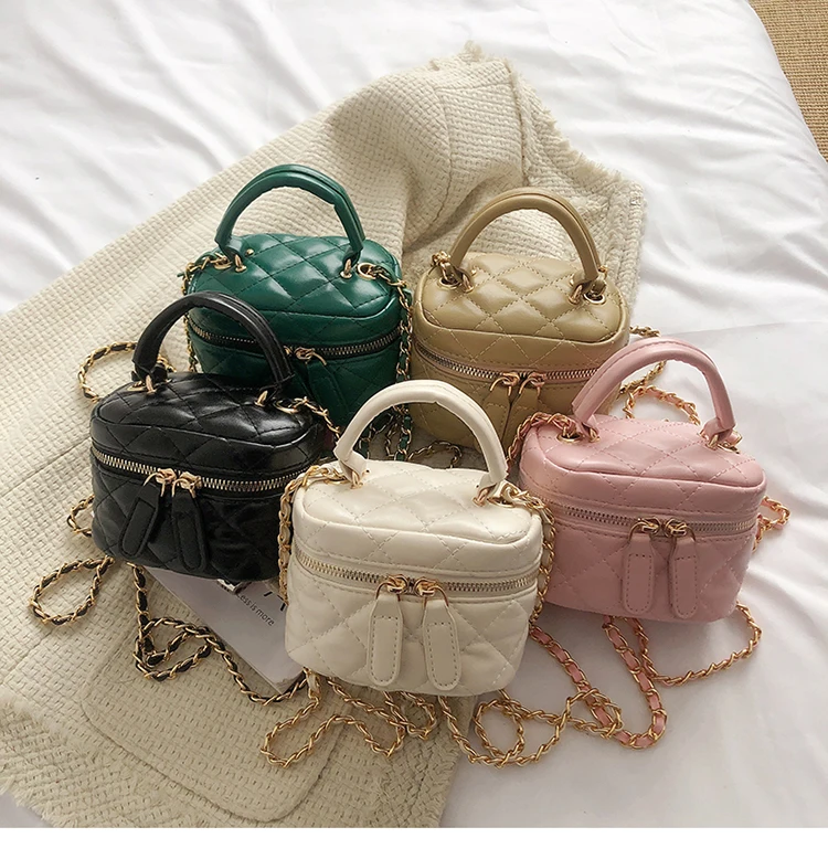 

2022 New Casual Pack Ladies Designer Money Hand bag Lingge Embroidery Thread PU Women Hand bags, Multicolor