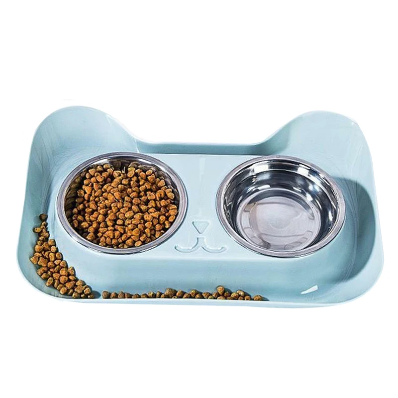 

LIHONG Manufacture Wholesale Multi colour Stainless Steel Double Dog Cat Food Water Bowls Set Pet Bowls & Feeders, Blue/green/pink