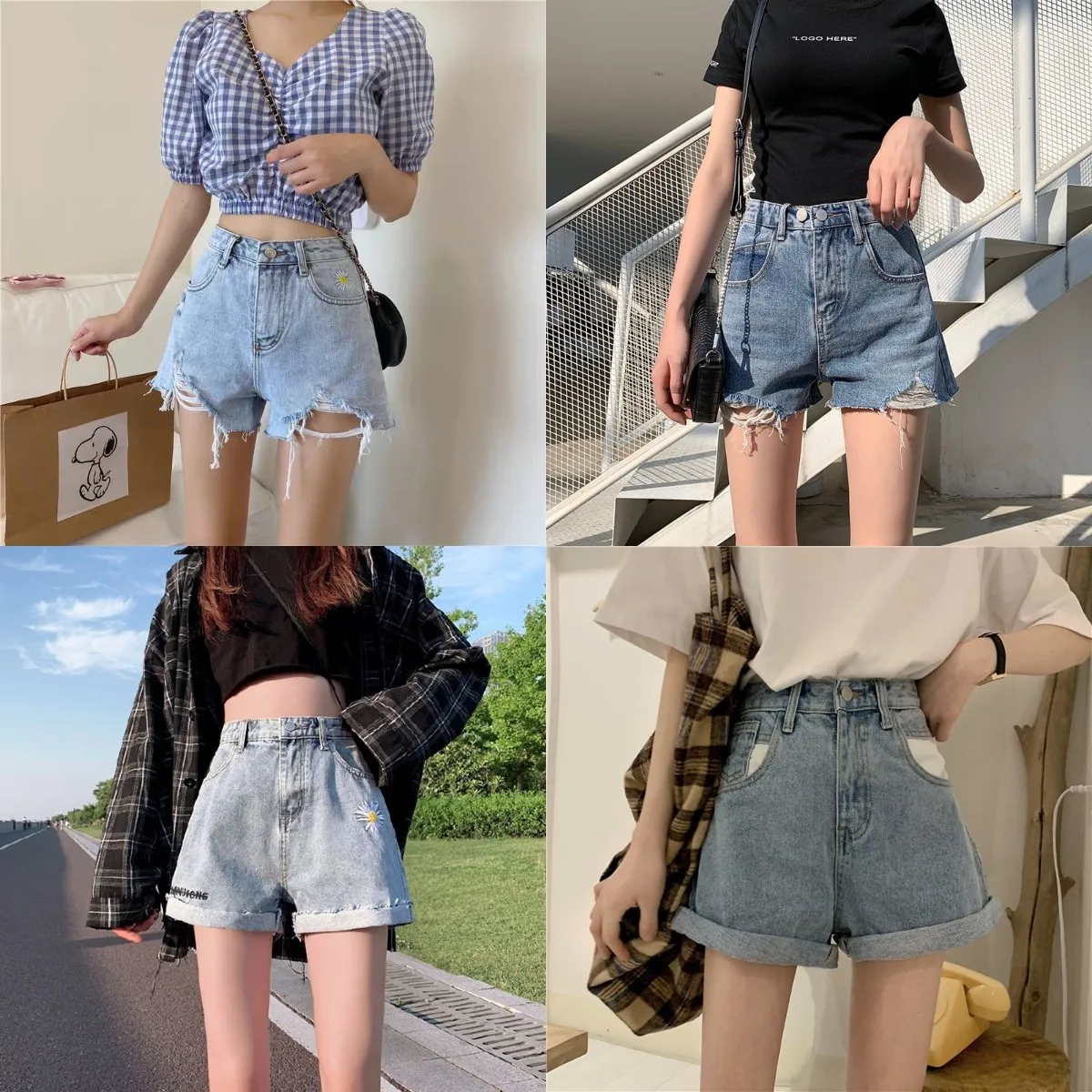 

Yuege New Style High Quality Jean Jackets For Ladies Denim Shorts Distressed