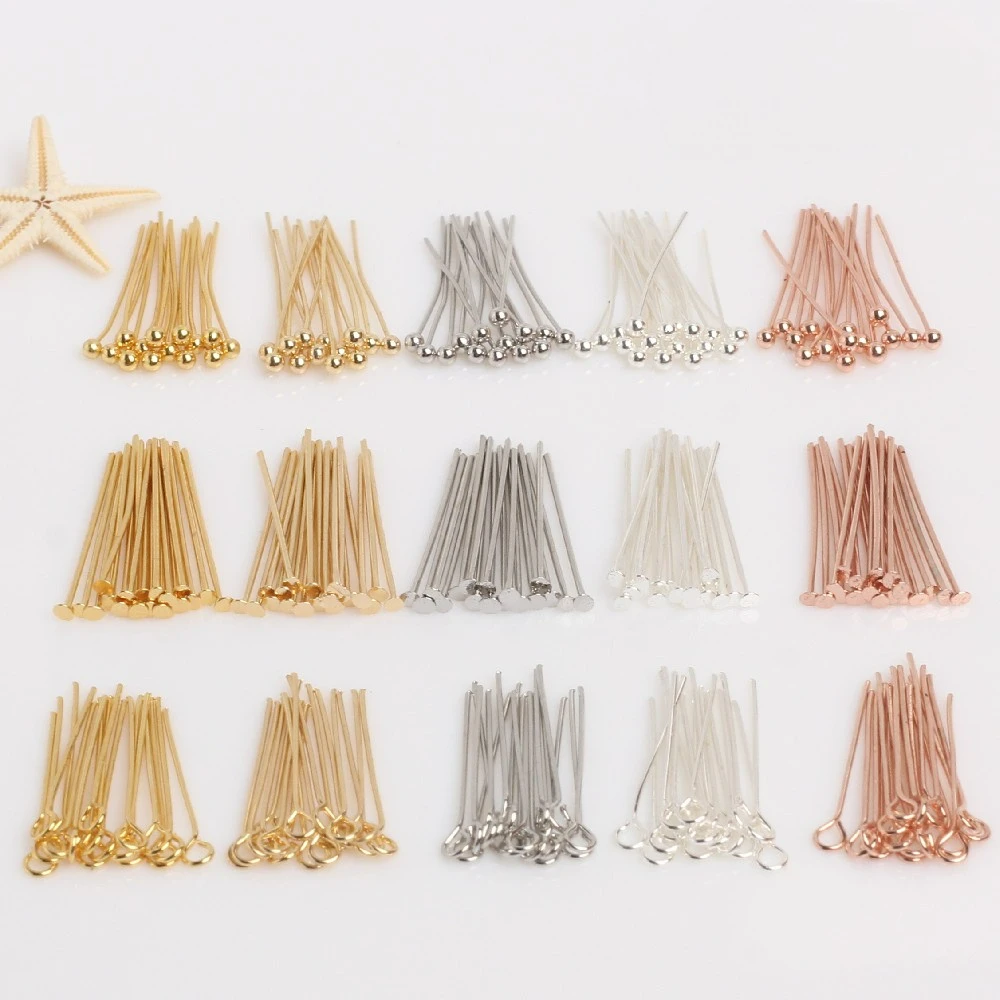 

Beading Needle Eye 0.5-0.6 Thickness14k 18k gold 100 Per Bag DIY Jewelry Accessory Needle Pin For Jewelry Making