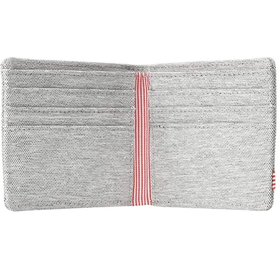

Fashion New Design Slim Minimalist Canvas Double Folded Wallet, Navy&red/light grey crosshatch