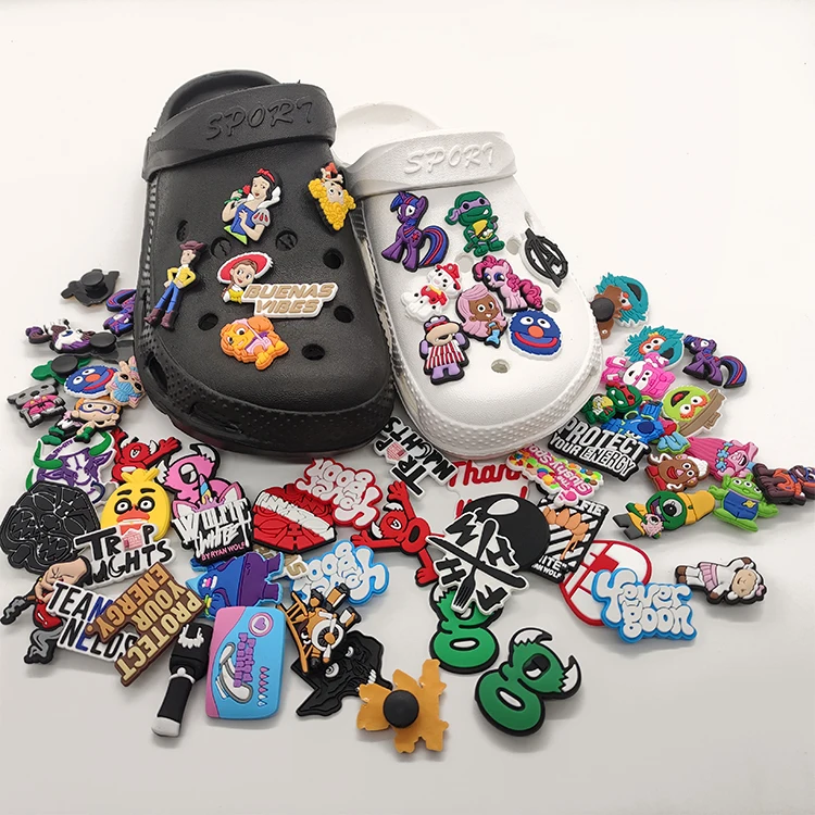 

original pvc diy black girl newest light up beach bag packaging unicorn channel greys anatomy led clog decorated shoe charm, Pantone color is available