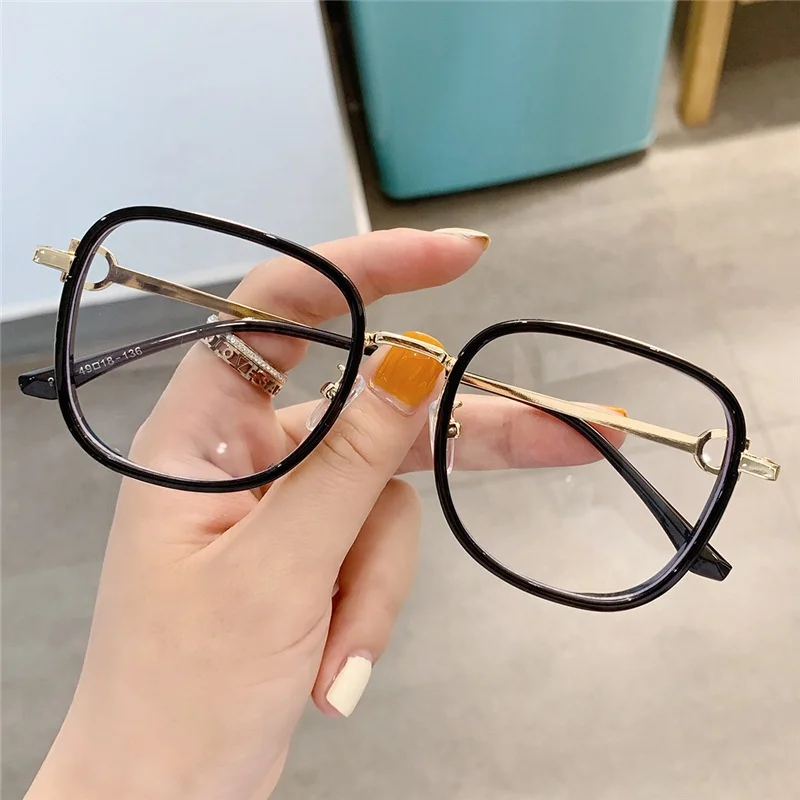 

Metal Women Anti Blue Light Glasses Computer New Model Optical Student Men Glasses Frame Can Be Equipped with Myopia Lenses, 5 colors
