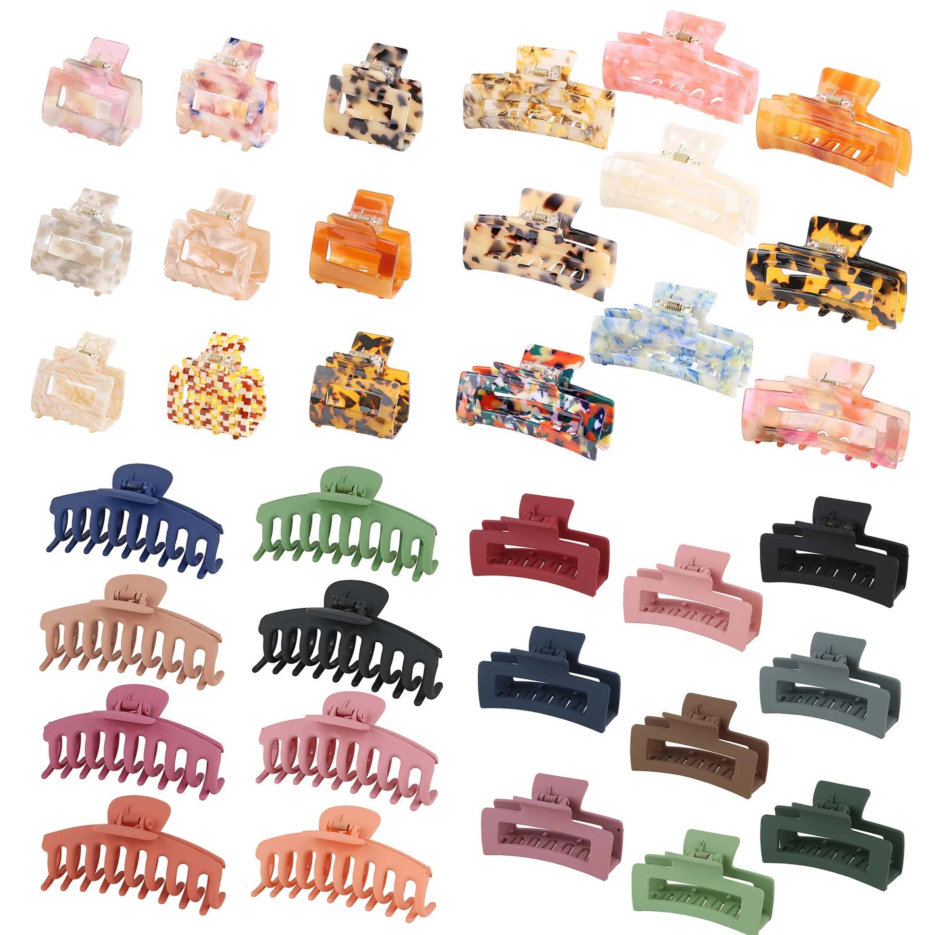 

Fashion Korean Designer Elegant Tortoise Acetate Hair Accessories Large Size Clamp Hair Claw Clip for women