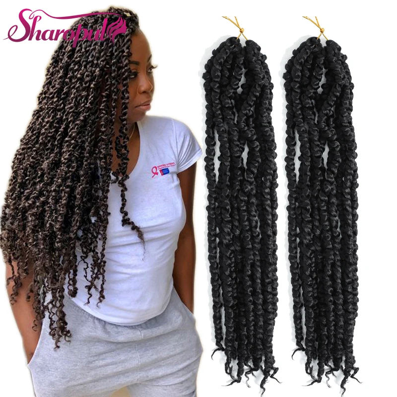 

Passion Twist Crochet Hair for Women 18" 20strands Crochet Braids Synthetic Braiding Hair Bomb Nubian Bounce Twist