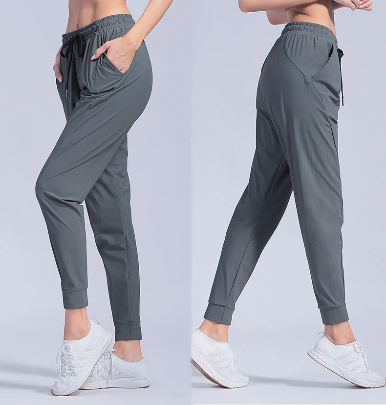 

Female Sportswear Trousers Nylon Quick Dry Running Pants Causal Breathable Drawstring Pocket Yoga Joggers Women Sweatpants