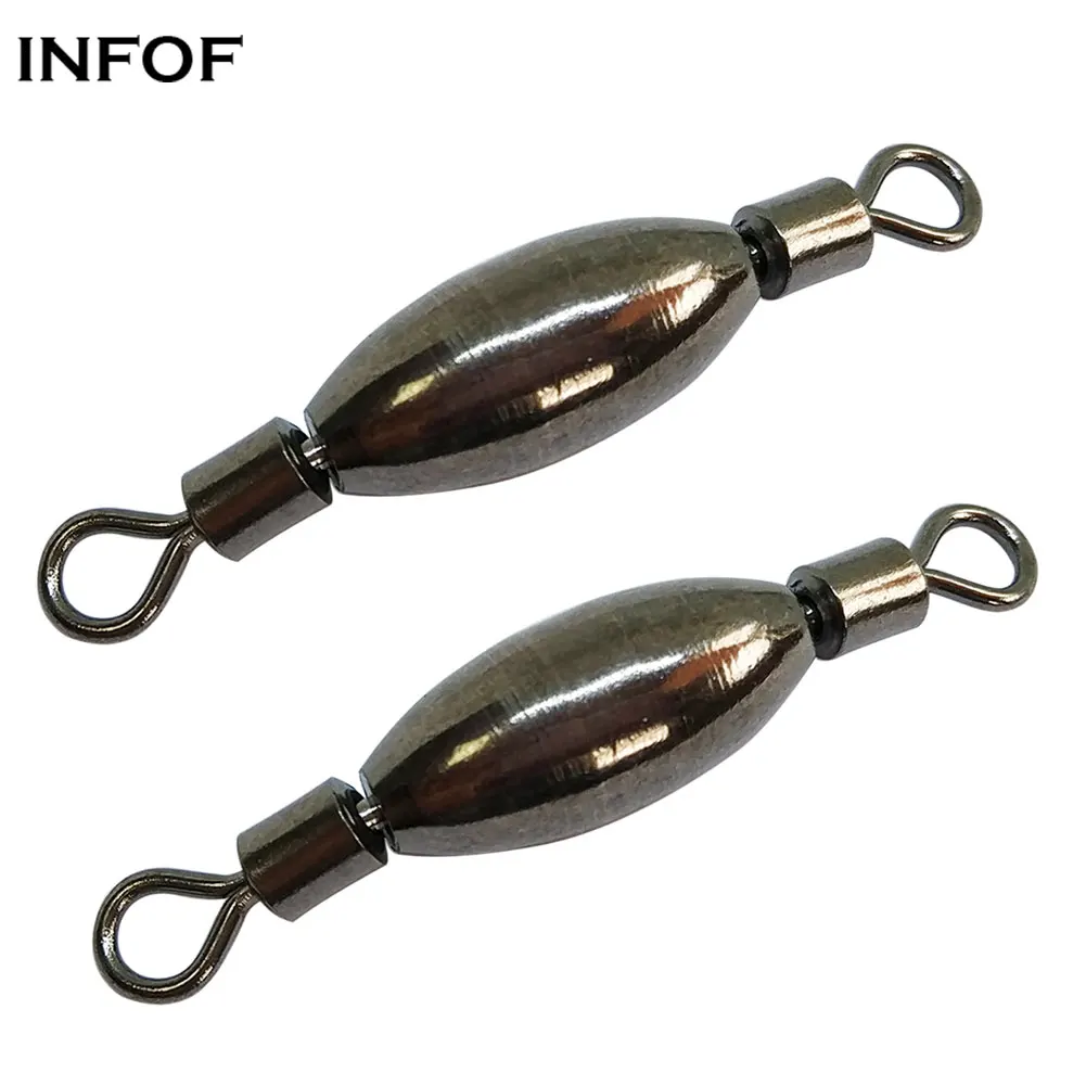 

500 pieces/bag Free Shipping Fishing Sinker with swivel ,rolling swivel with brass weight stainless Fishing Gear, Silver or black nickle