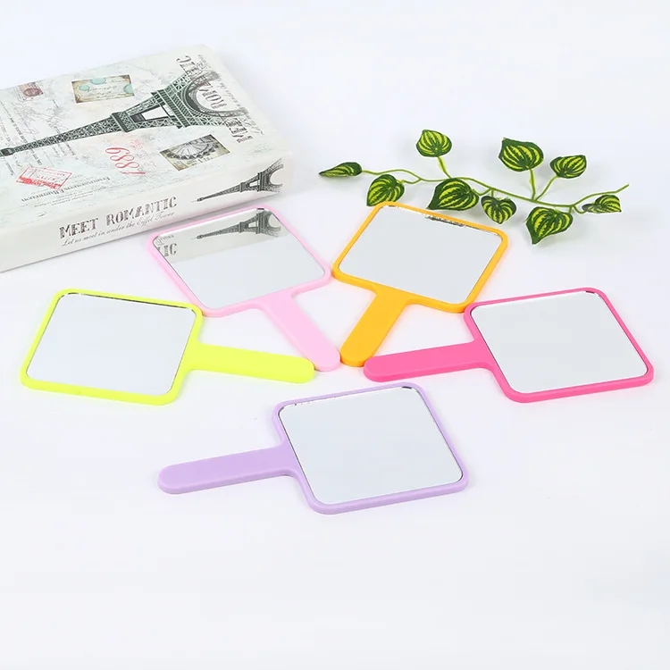 

Custom Logo Vanity Pocket Square Plastic Cosmetic Mirror Personalized Handheld Makeup Mirror, Different colors