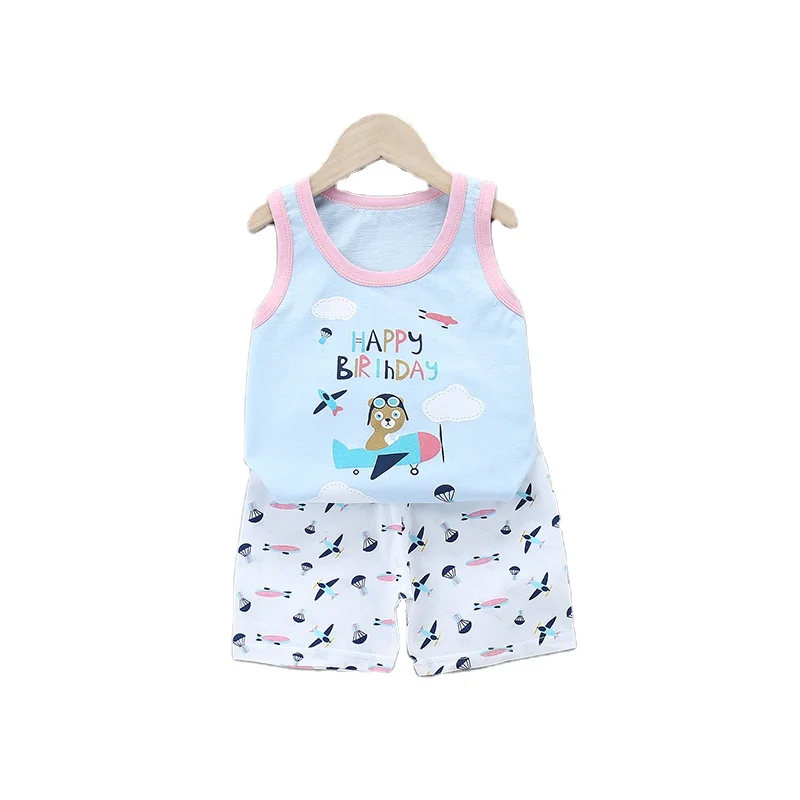 

Summer 2020 new baby clothes y letter printed vest print letter shorts kids boys clothing suit
