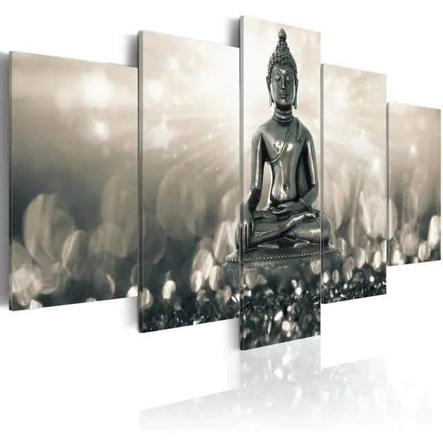 

Painting Oil Wall Picture Canvas Print Stretched Buddha 3D Decoration Decor Modern Sale Custom 5 Panel Art