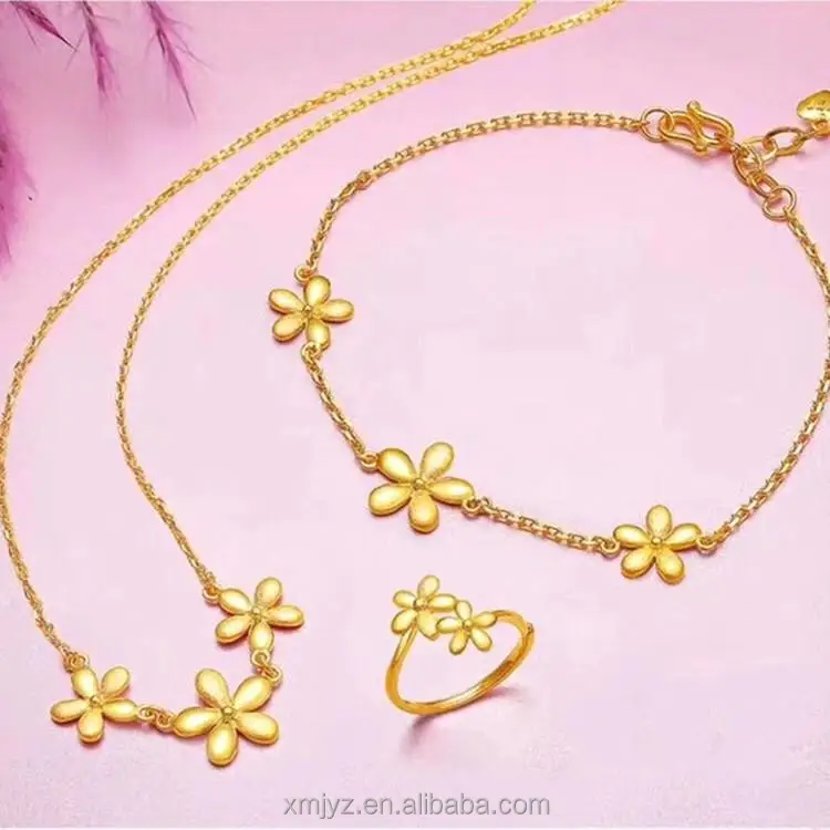 

Elegant Peach Blossom Sleeve Set With Gold