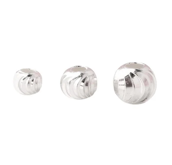 925 Sterling Silver 4mm/5mm/6mm Sparkle Disco Ball Round Spacer Beads for Jewelry Making