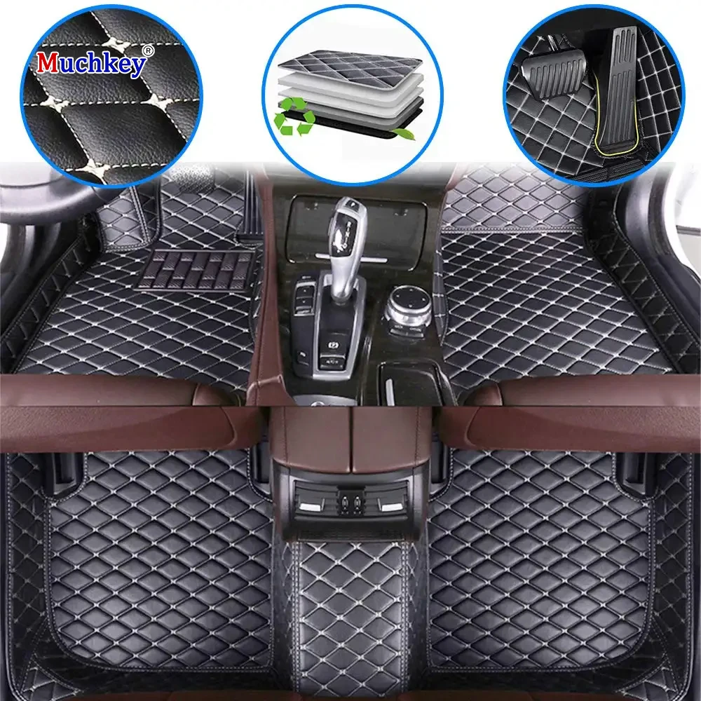 

Muchkey Non Slip Waterproof Luxury Leather for Jeep Wrangler JK 2door 2011-2017 Car Floor Mats