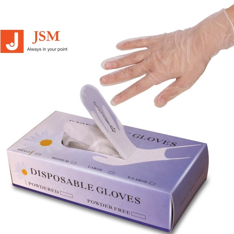 

35 pairs Transparent Disposable Nail disposable pvc glove one-off rubber nail gloves, White