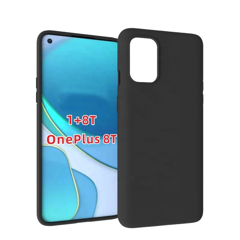 

Matte Black Color Silicone phone case on for OnePlus 8T 5G Mobile Phone Soft tpu back cover for One Plus OP 1+ 8T Pro Smartphone
