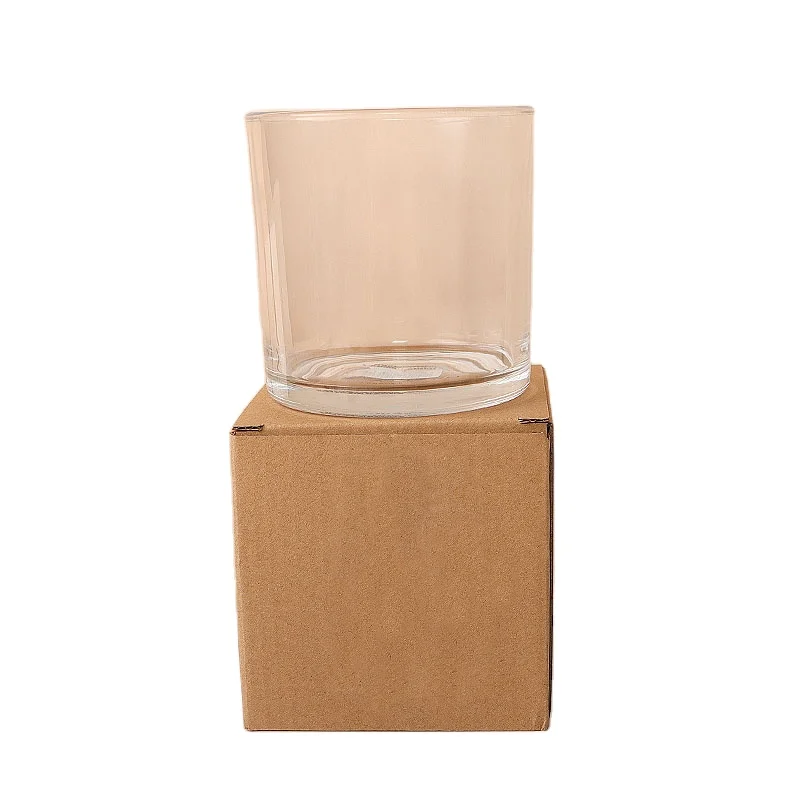 

Clear straight side cylinder shape wide mouth candle jar glass candle cup