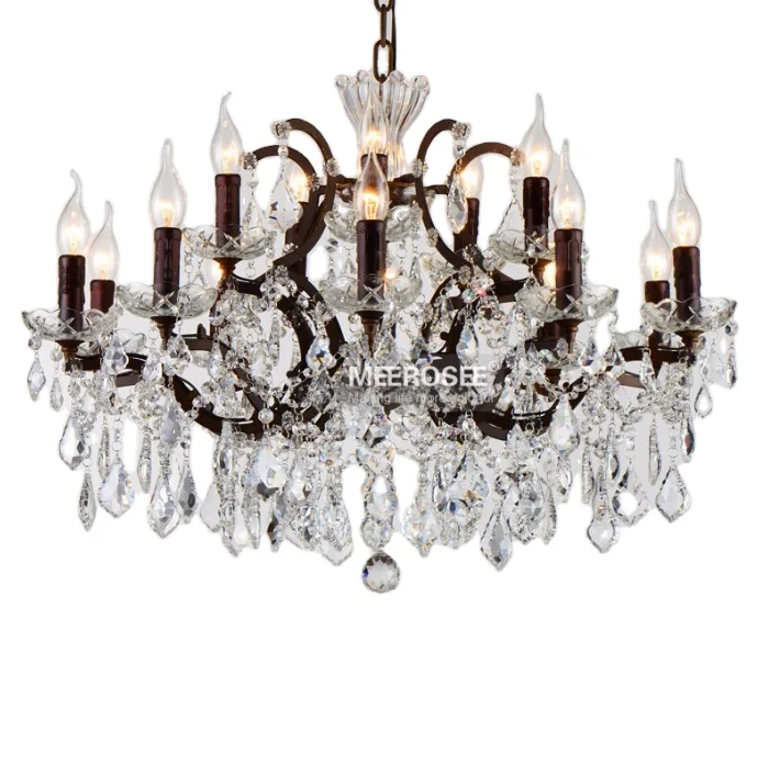 

MEEROSEE Clear Crystal Chandelier 8 Arms 15 Arms Contemporary Chandeliers for Stairwell Living Mid Century Chandelier JD001