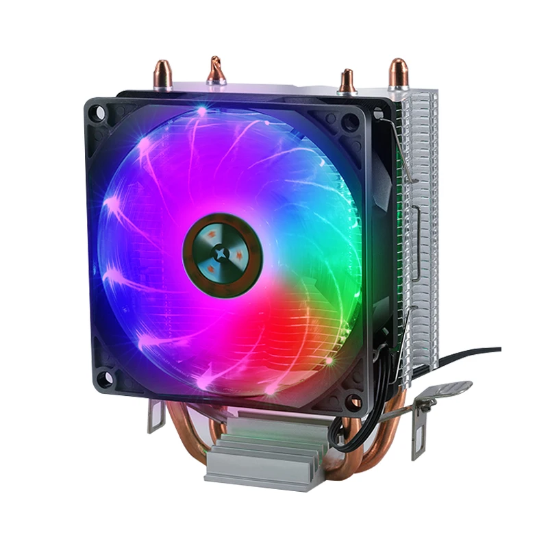 

Factory Custom 2 Copper Heat Pipes 90mm CPU Cooling Fan RGB CPU Air Cooler for PC