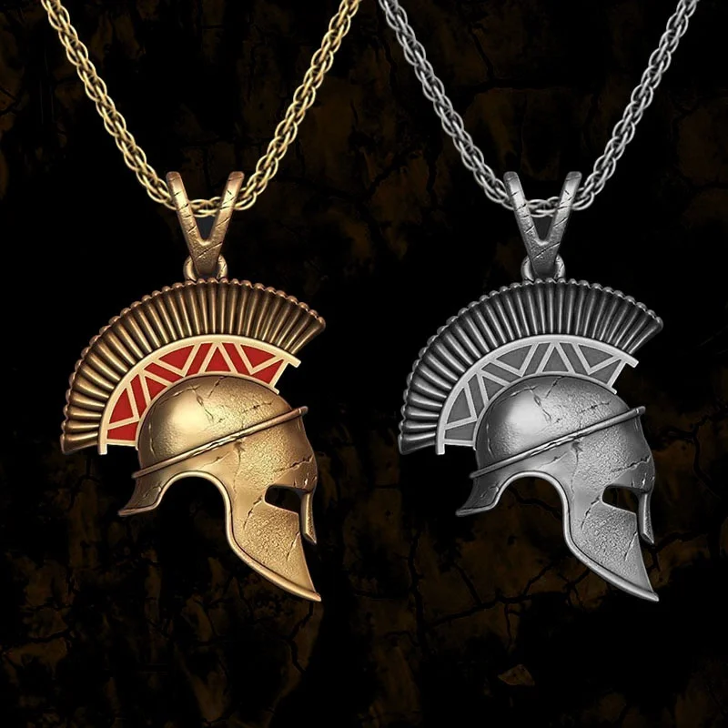 

Personalized Punk Style Necklace Retro Street Men's Accessories Gold and Silver Metal Helmet Necklace