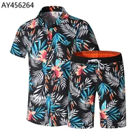 

Men's Short Sleeve Hawaiian Shirt And Shorts Summer Casual Beach Hawaii Shirts Shorts Pants Two Piece Suit Men AY456264