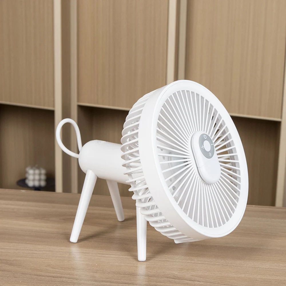 

2023 Four-legged Mini Rechargeable Remote Control Desk Table USB Ceiling Fan Portable Personal Desktop USB Fan with LED Light