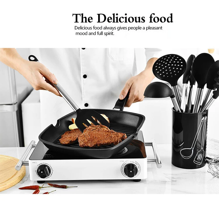 Best Selling Products Kitchen Accessories Set Non-stick Cooking Equipment 9 Pcs Silicone Spatula Soup Spoon Colander Shovel Tong