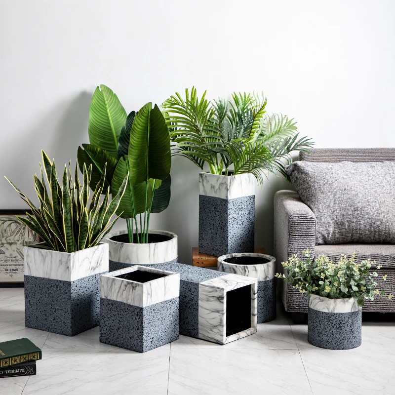 

Nordic modern simple style flowerpot and flowerpot cheap modern vase floor garden color vase for home decoration