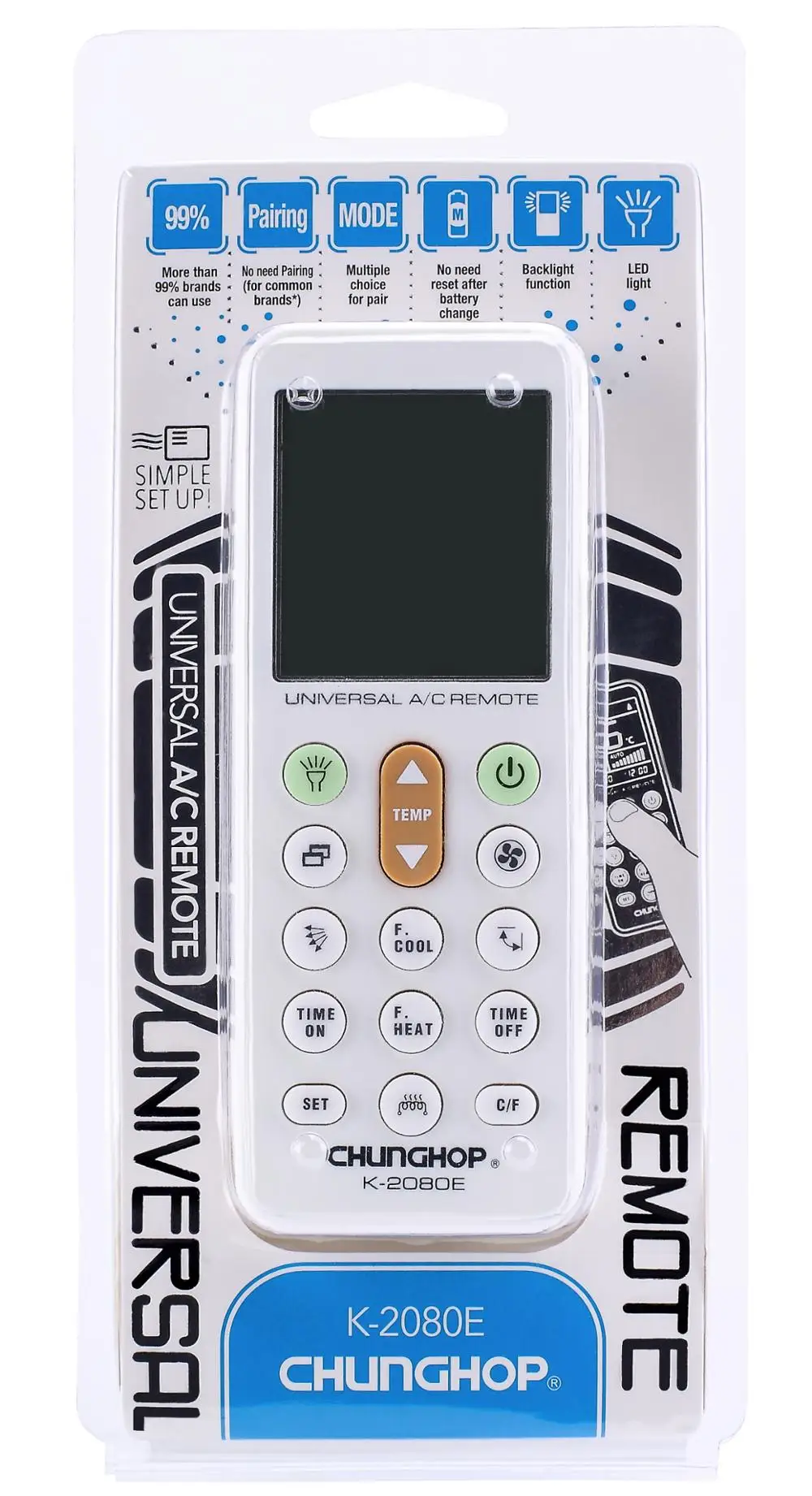 Chunghop K2080e A/c Remote Control Led Display Universal Air