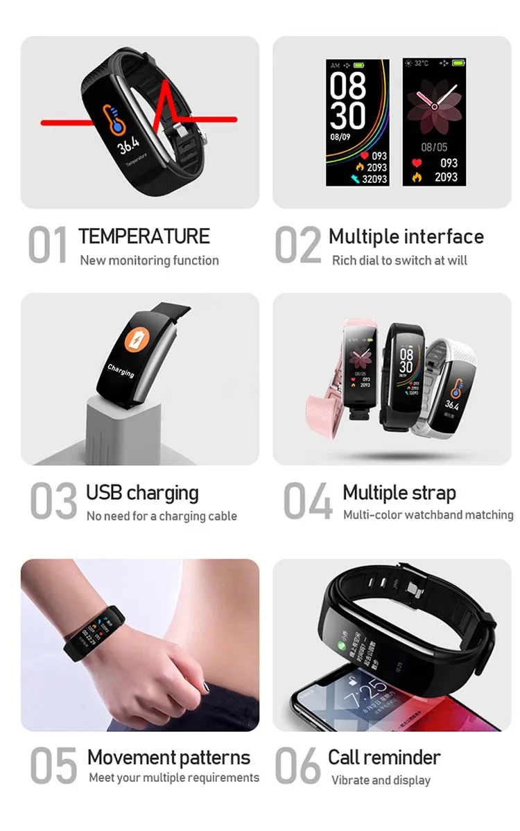 fitness tracker with body temperature sensor