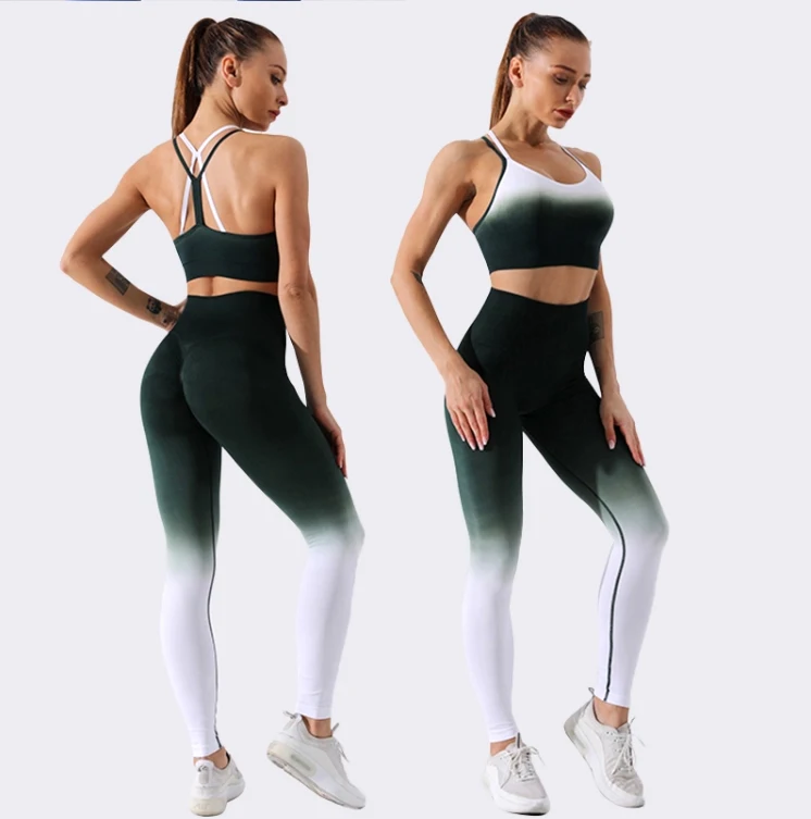 

Women seamless workout set sport leggings yoga outfits athletic clothes gym sets 2 piece