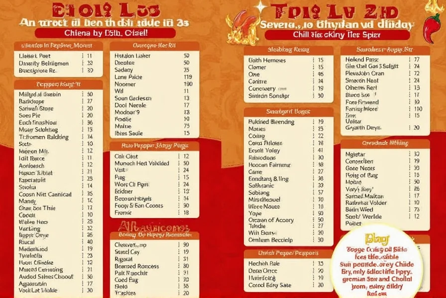 Scoville Scale Chart Comparing Common Chilies