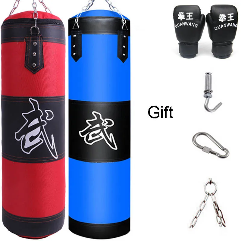 

Punch Sandbag Durable Boxing Heavy Punch Bag With Metal Chain Hook Carabiner Fitness Training Hook Kick Fight Karate Taekwondo