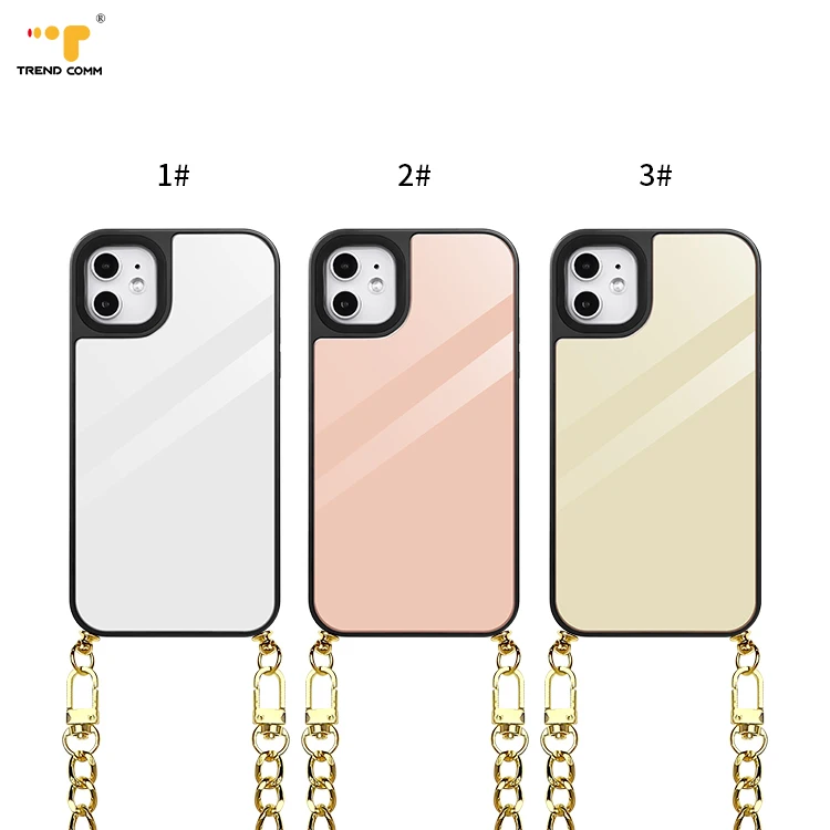 

Chian Mirror Phone Covers Electroplated Phone Case For iPhone Case Necklace