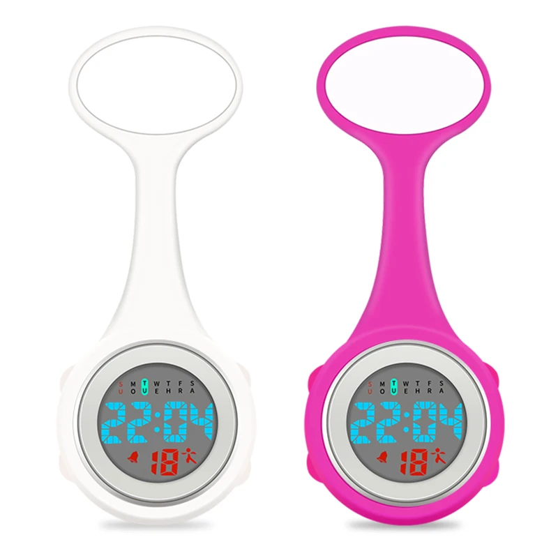 

Multicolor Pocket Digital Nurse Watch Silicone Brooch Watch Gifts OEM Steel Band Rubber Colorful, Customized