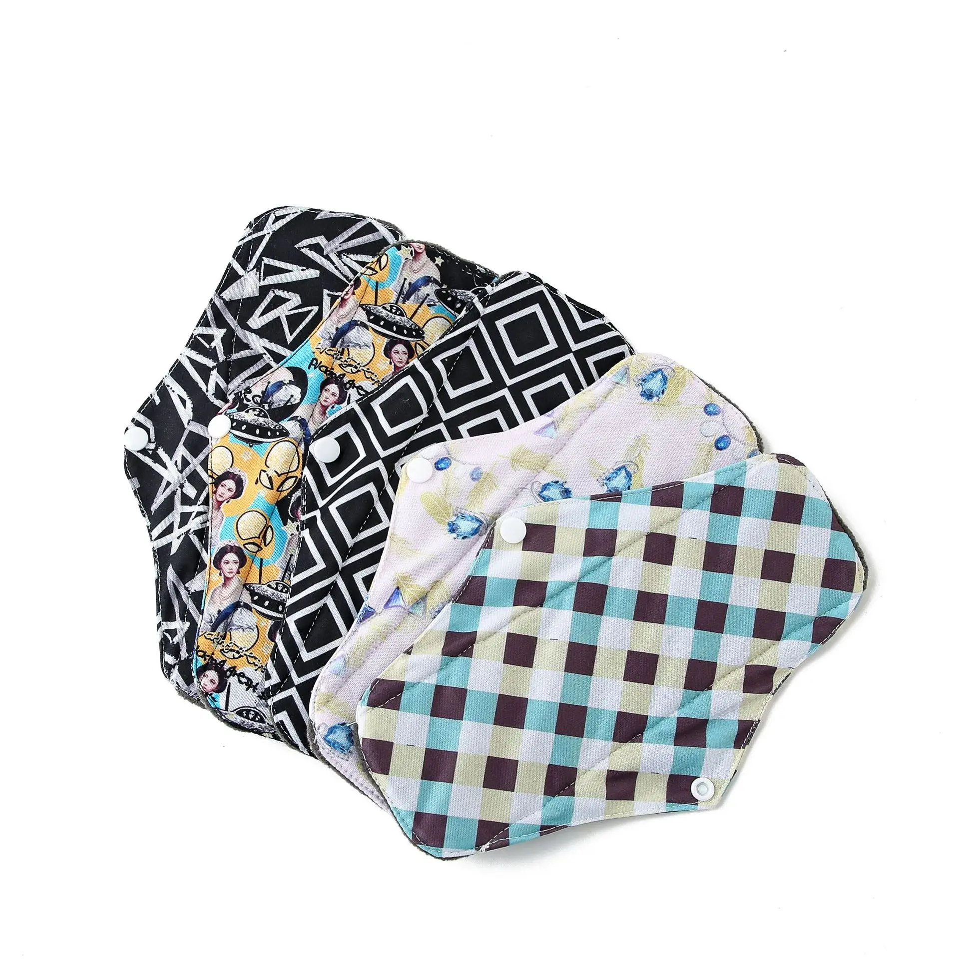 

Bamboo charcoal Sanitary Towel Cloth Menstrual Pad Reusable Print Sanitary Pads Absorbent Charcoal Cloth Bamboo Menstrual Pads