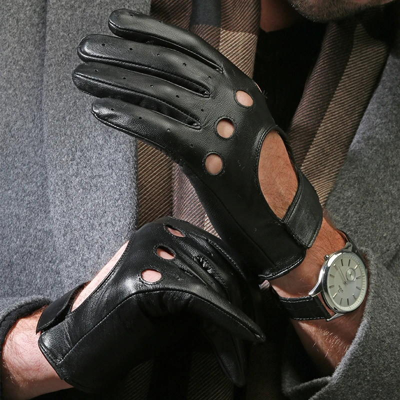 Fashion Style Men Sheepskin Outdoor Sport Driving Glove