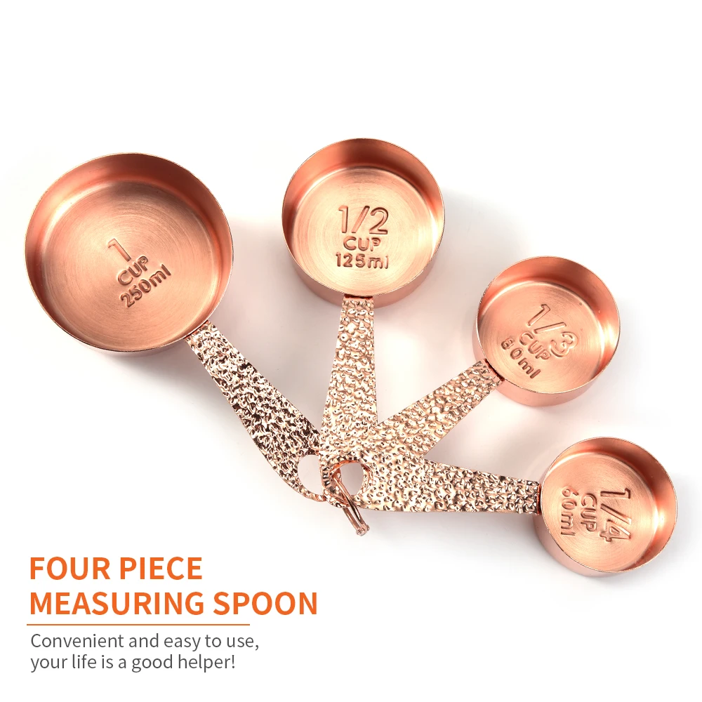 

Rose gold Stainless Steel Baking Measuring Cups of 4Kitchen Accessories stainless steel measuring cups