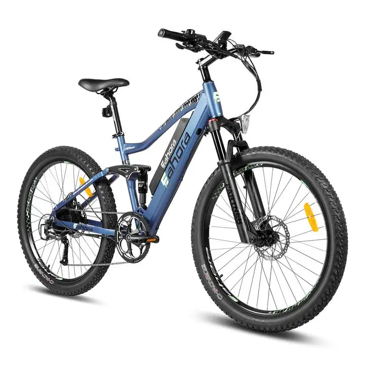 

Eahora 27.5 inch e Mountain electric bicycle Dual Air Full Suspension Urban Electric Bike E-PAS Recharge 9 Speed electric bike